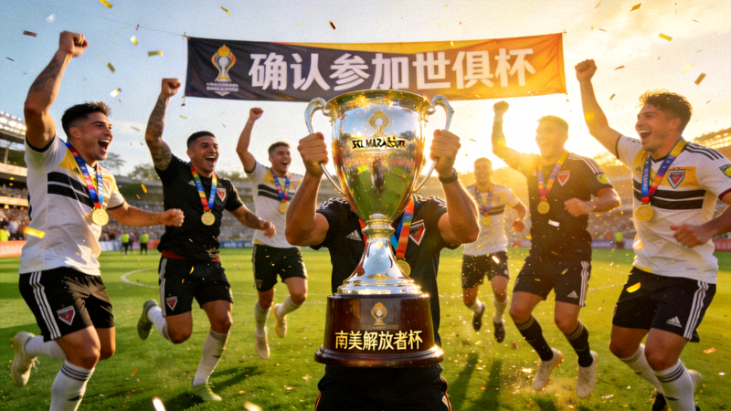 南美解放者杯冠军球队捧杯庆祝并确认参加世俱杯